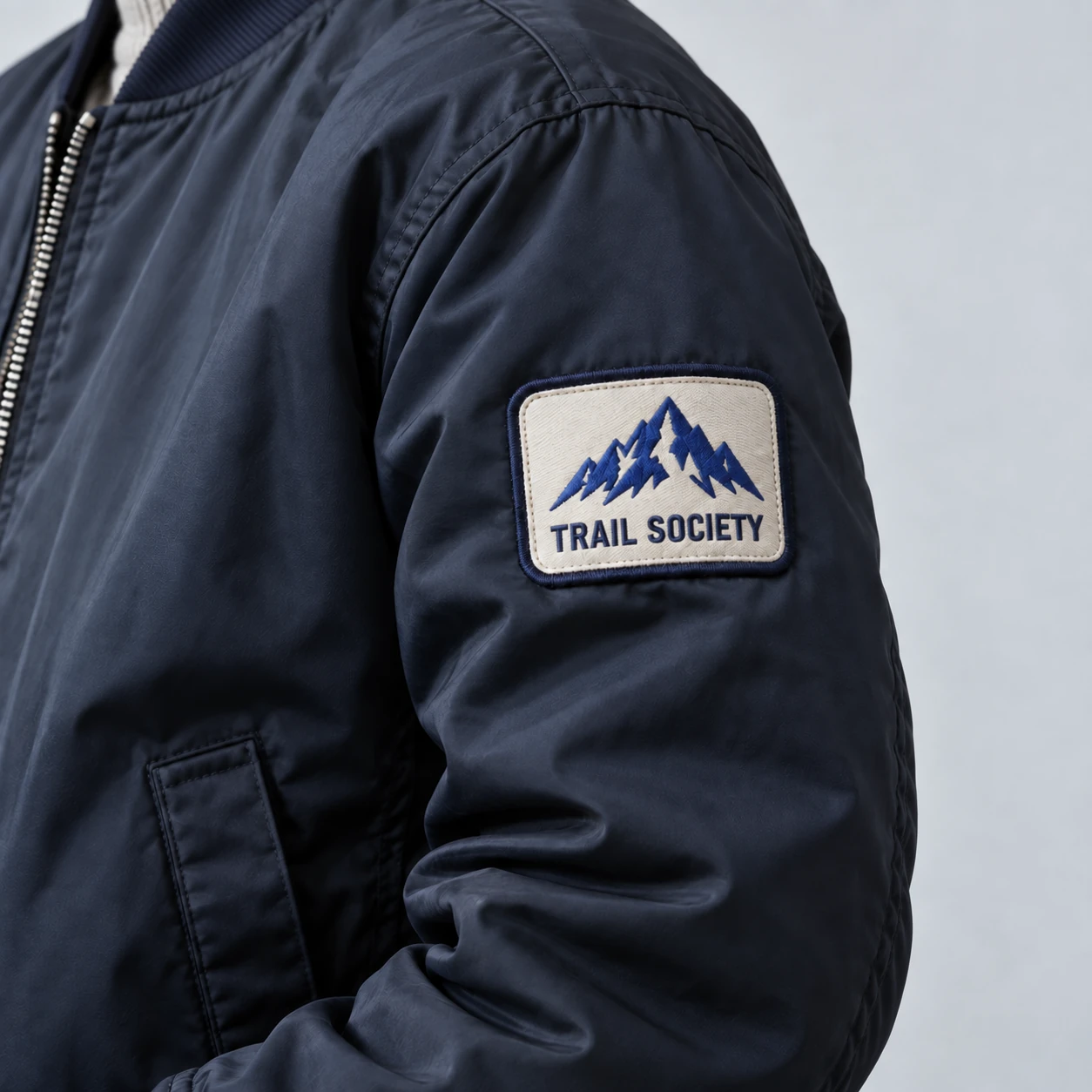 Concept photograph of an embroidered patch on a jacket